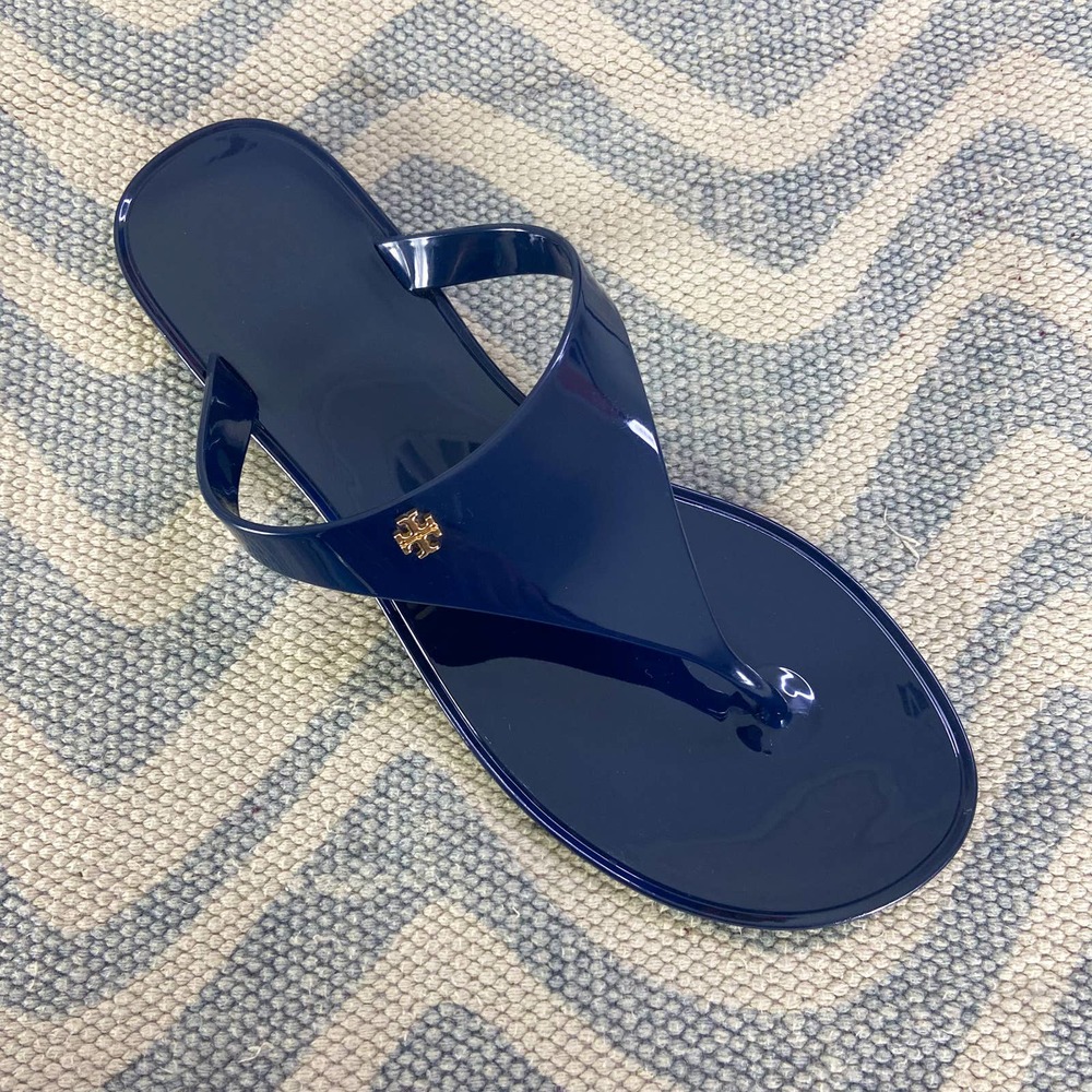 Tory Burch Speer Flat Thong Sandal SINGLE RIGHT SHOE Sz 8 Replacement Navy Blue